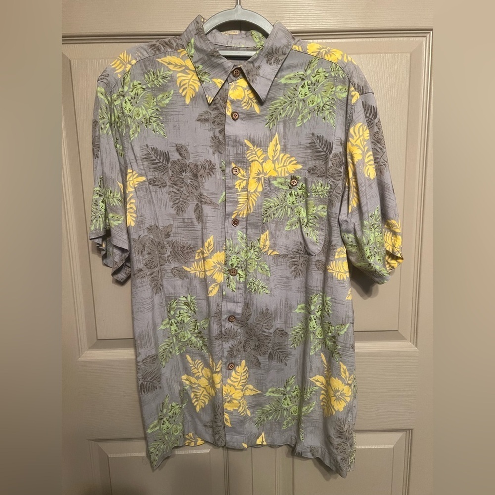 Tropical Gray and Yellow Men's Shirt